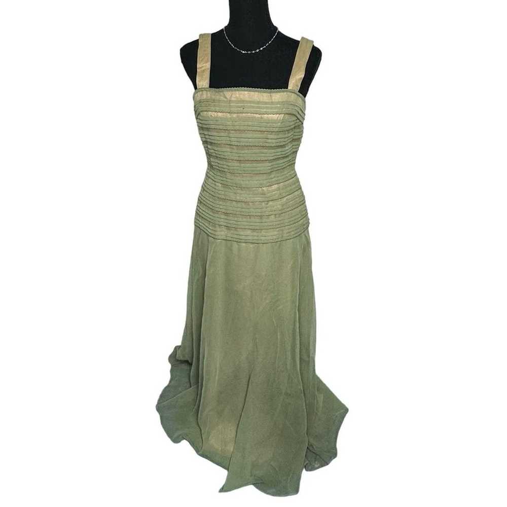 Susan Small London Vintage 1940’s-50’s green chif… - image 3