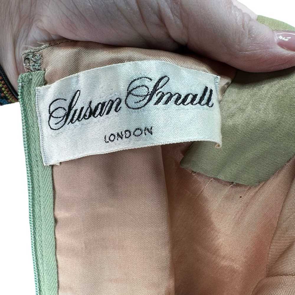 Susan Small London Vintage 1940’s-50’s green chif… - image 8