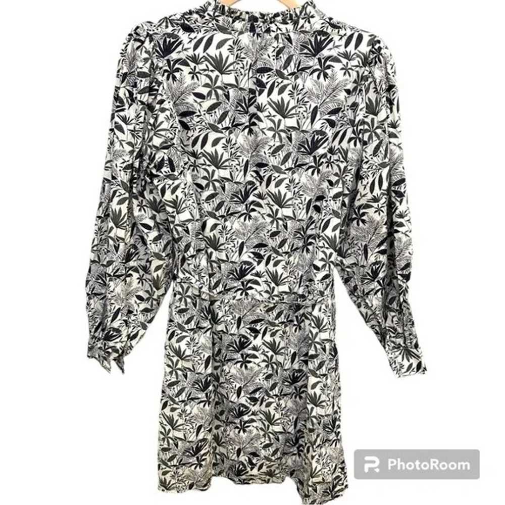Cotton Shirt Dress Ivory, Tropical Palm Size 6R E… - image 2