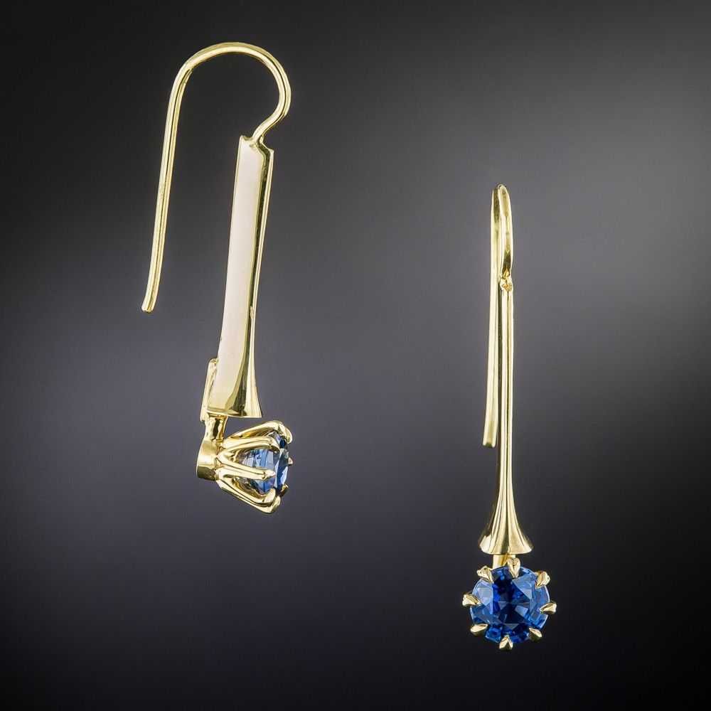 Lang Collection 1.58 Carat Sapphire Drop Earrings - image 2