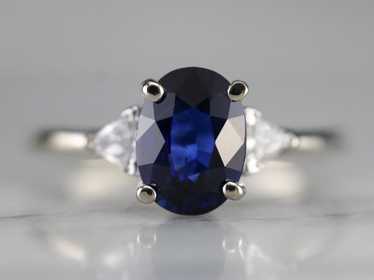 Ceylon Sapphire and Diamond Engagement Ring - image 1