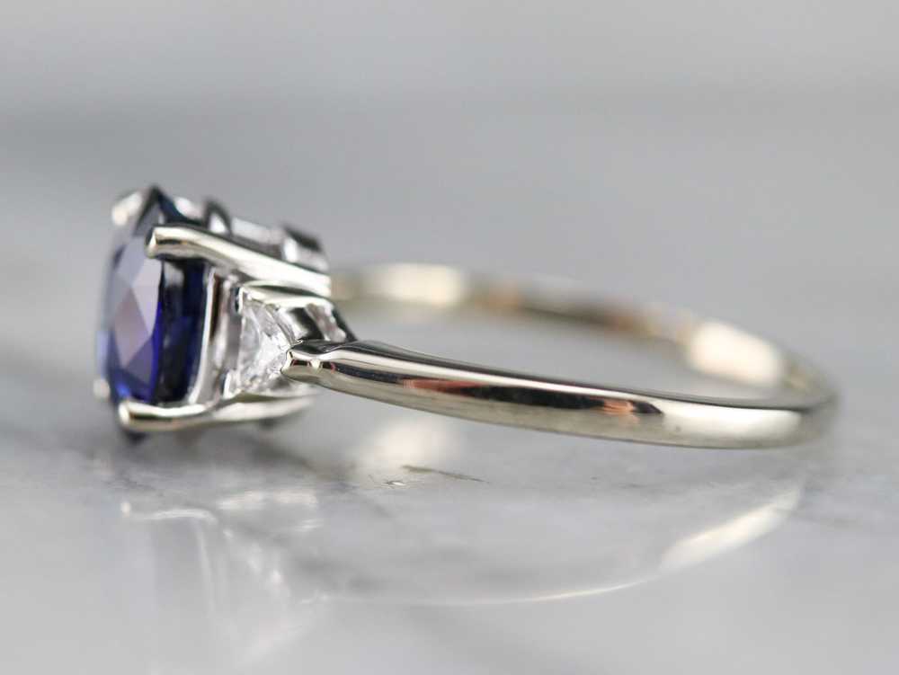 Ceylon Sapphire and Diamond Engagement Ring - image 3