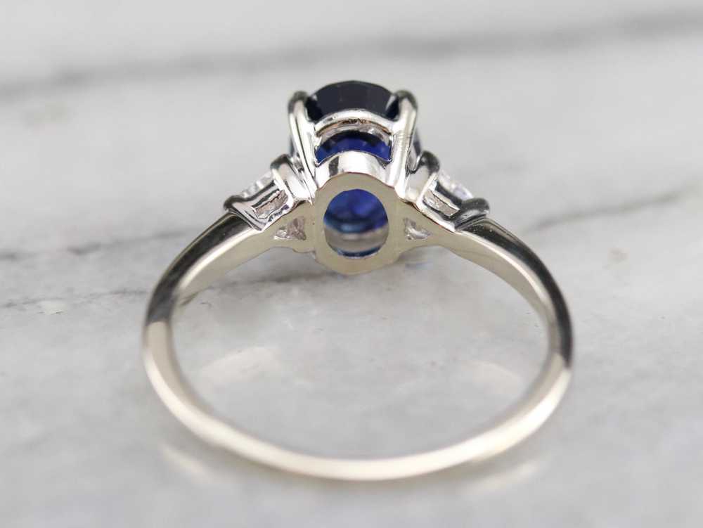 Ceylon Sapphire and Diamond Engagement Ring - image 4