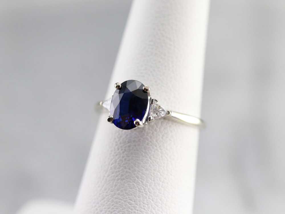 Ceylon Sapphire and Diamond Engagement Ring - image 6