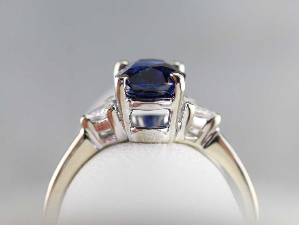 Ceylon Sapphire and Diamond Engagement Ring - image 7