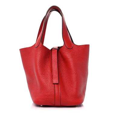 HERMES Taurillon Clemence Picotin 18 PM Rouge Vif