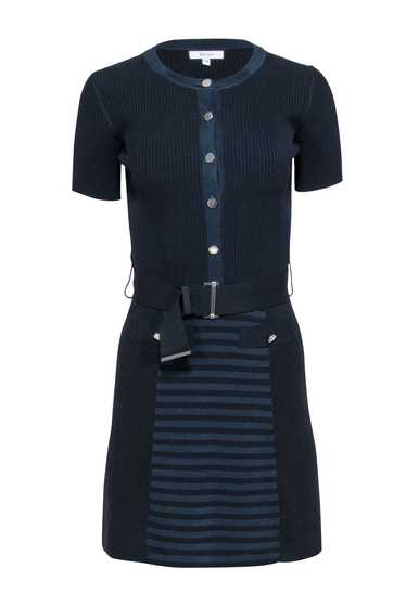 Reiss - Black & Navy Ribbed Knit Dress Sz XS