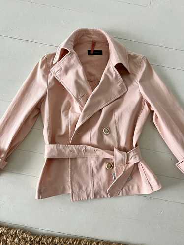 Piazza Sempione Pink cropped trench coat (42) |…