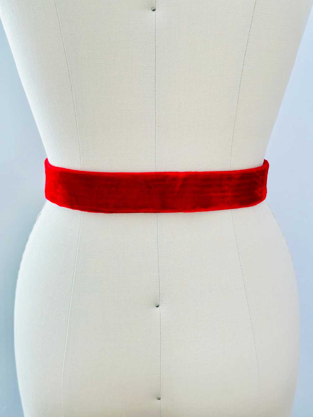Vintage 1940s Velvet Ribbon Belt - image 4