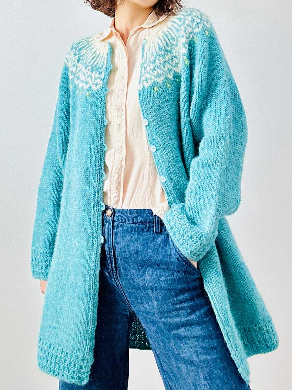 Vintage blue sweater duster - image 11