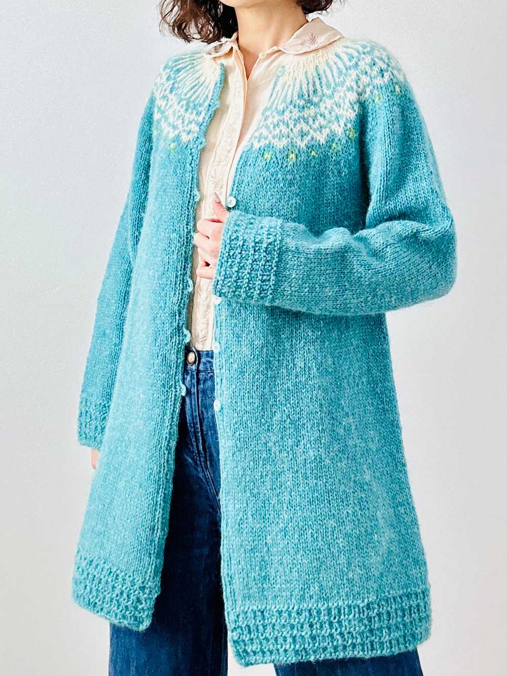 Vintage blue sweater duster - image 12