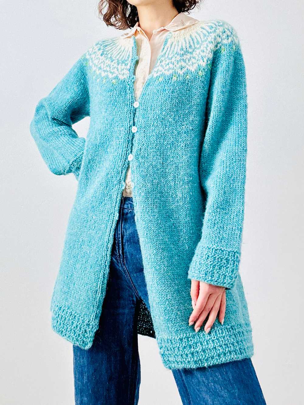 Vintage blue sweater duster - image 3