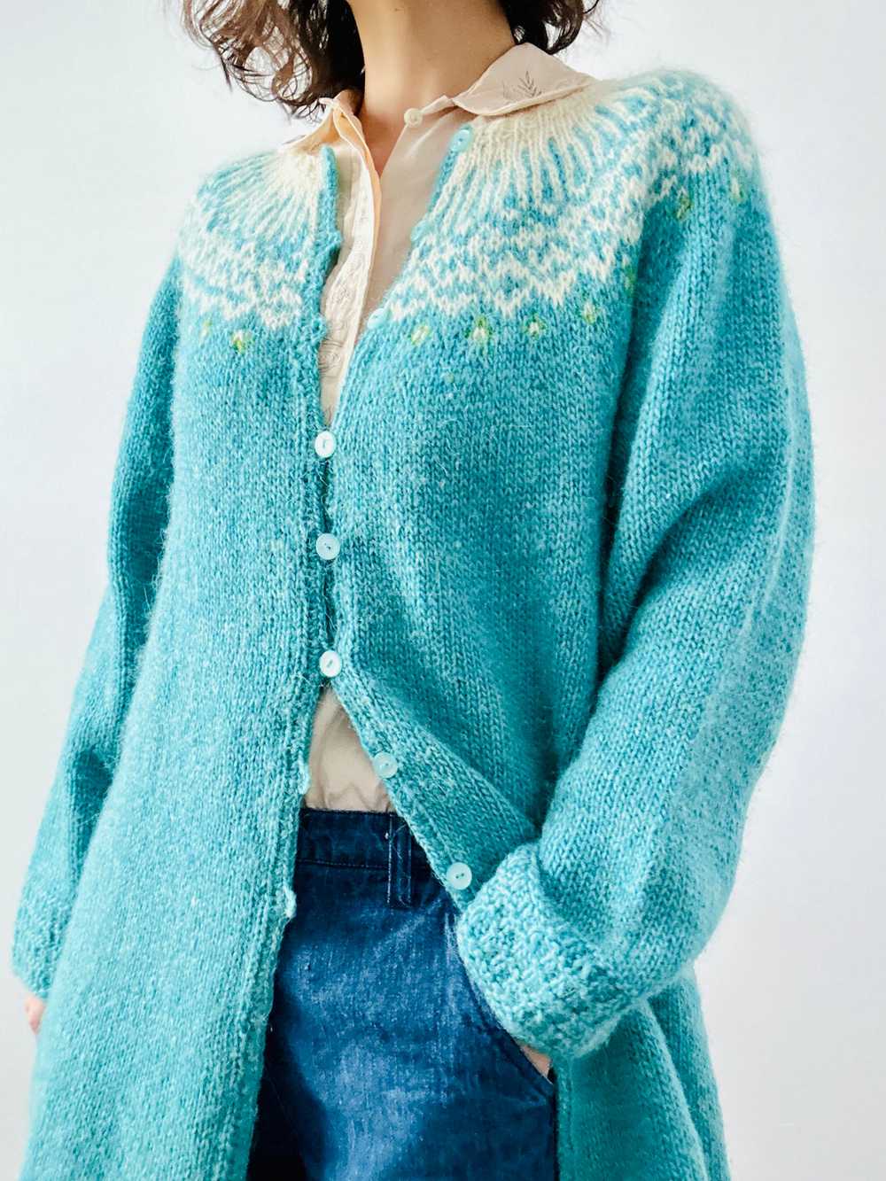 Vintage blue sweater duster - image 7