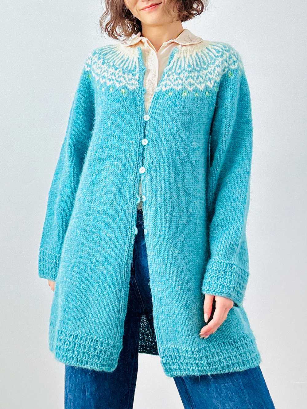 Vintage blue sweater duster - image 8