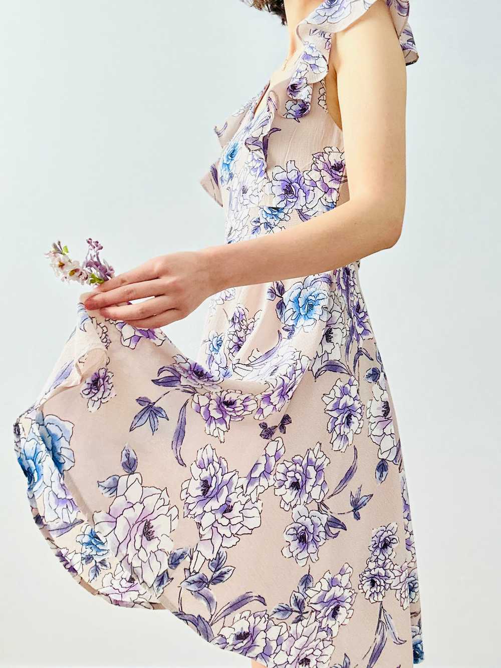 Purple floral print dress - image 2