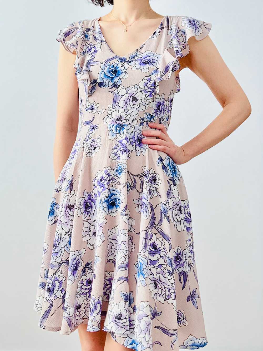 Purple floral print dress - image 6