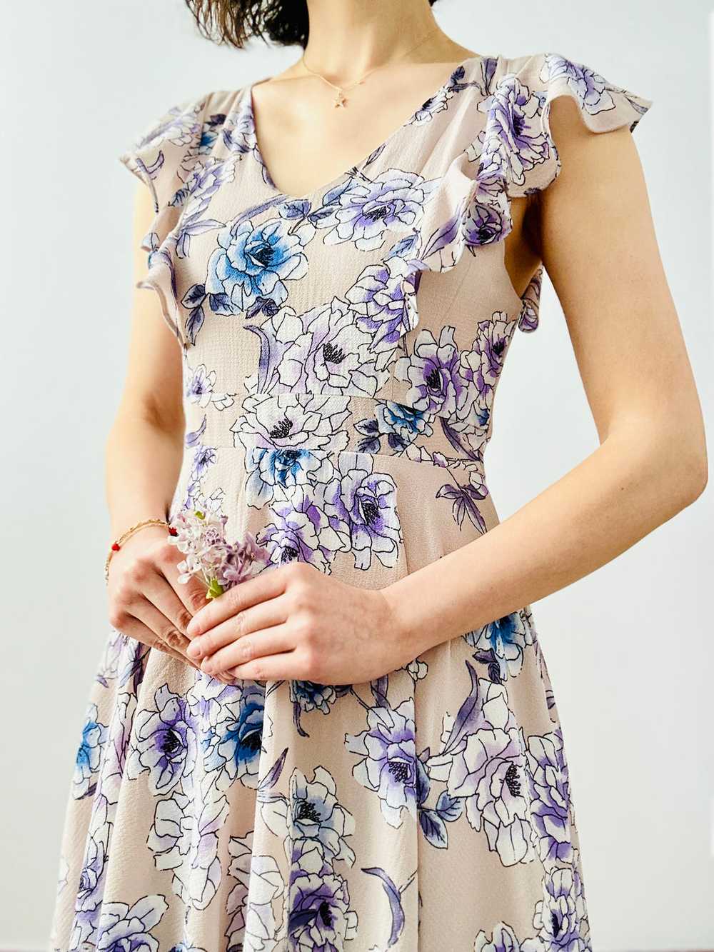 Purple floral print dress - image 8