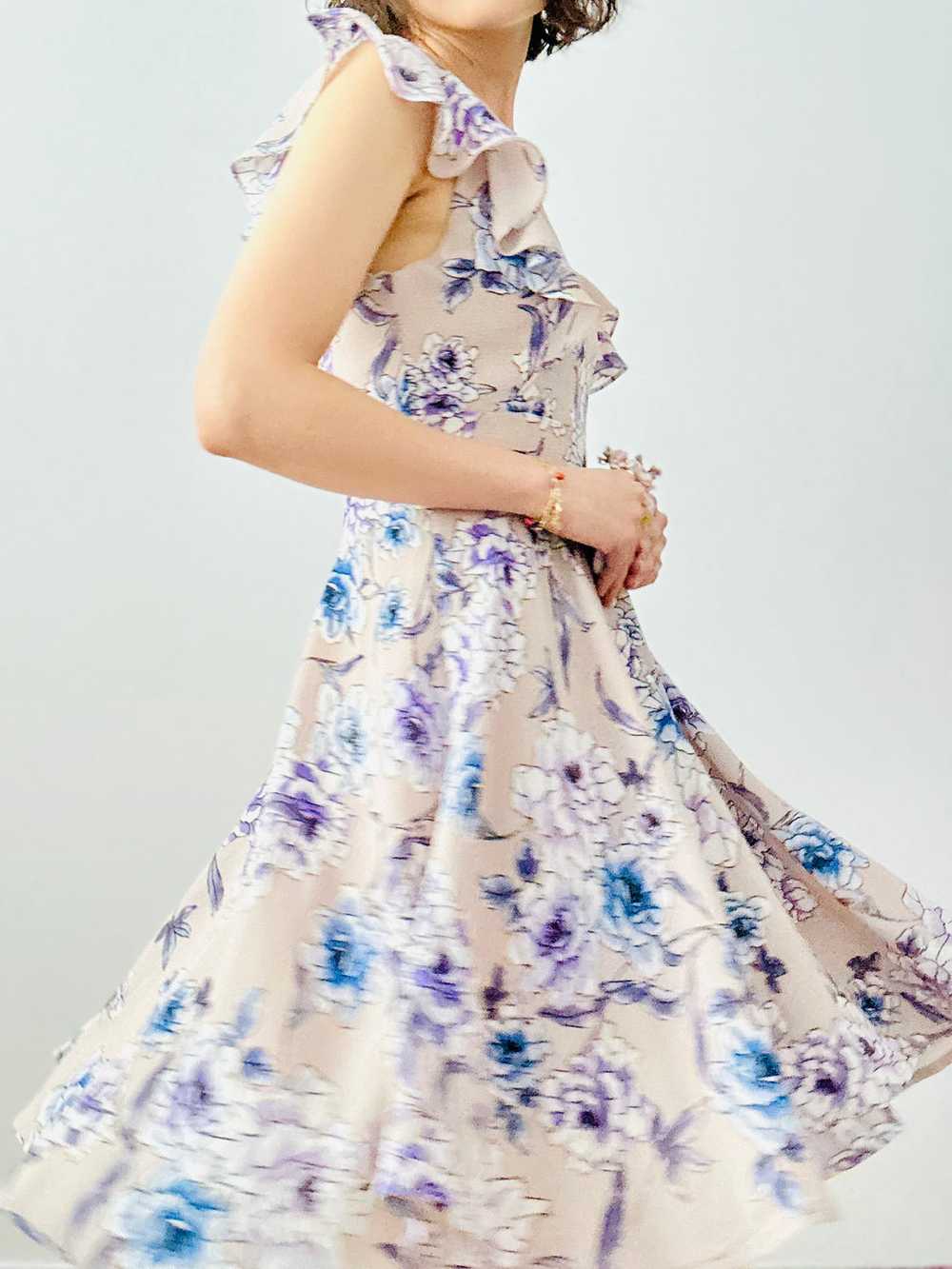 Purple floral print dress - image 9