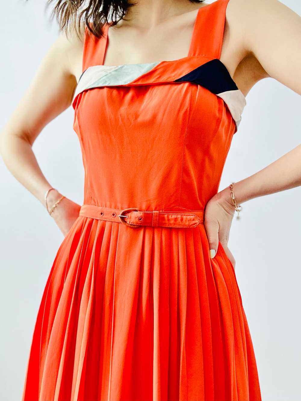 Vintage 1940s colorblock dress - image 5