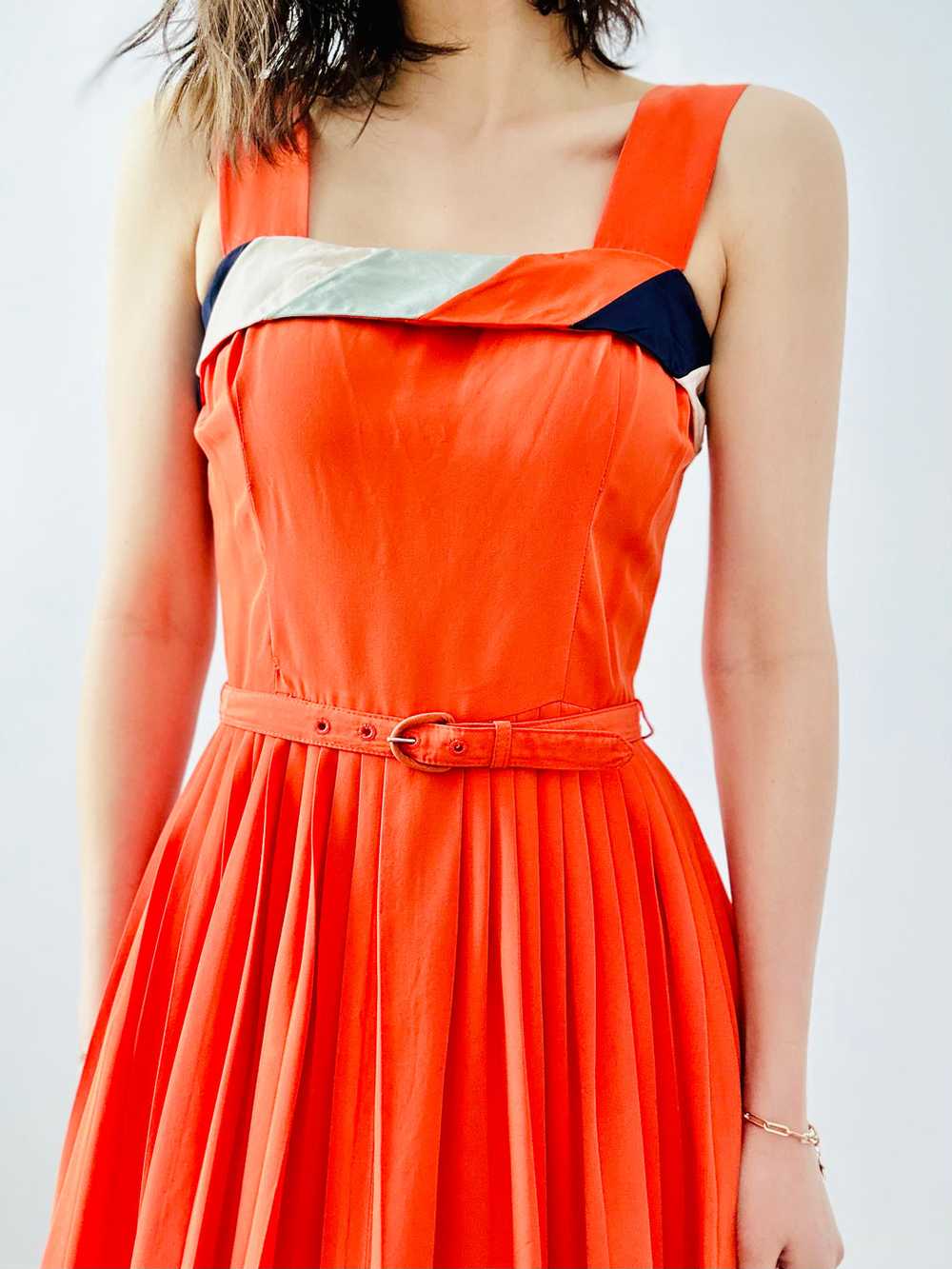 Vintage 1940s colorblock dress - image 8