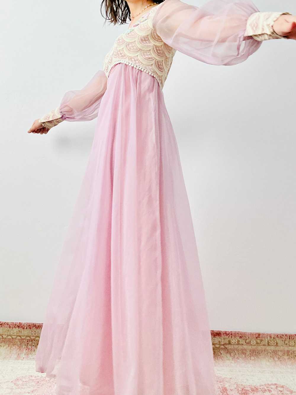 Vintage 1970s lilac organza dress - image 6