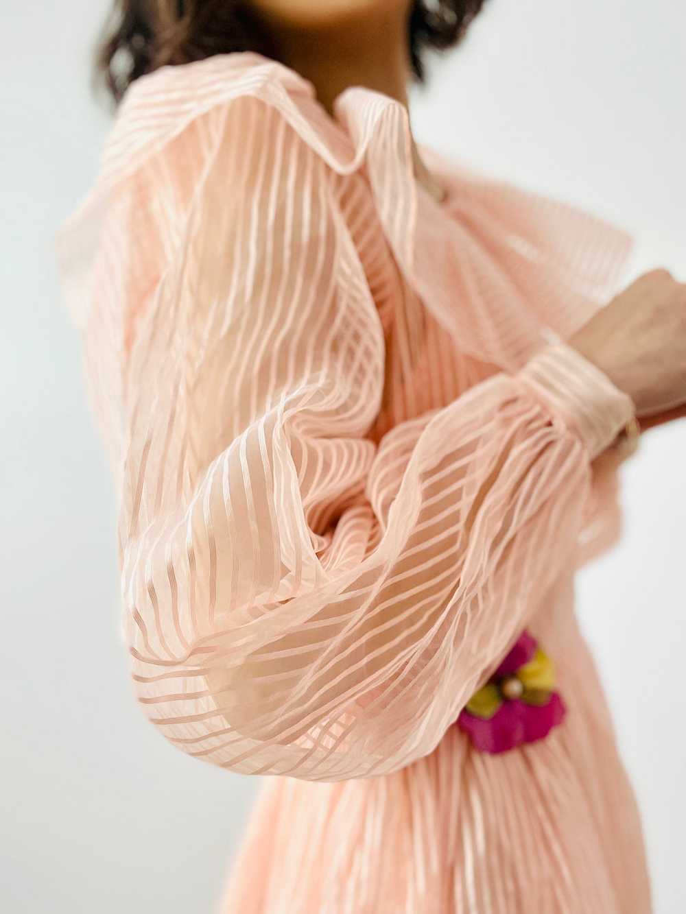Vintage pink 1950s sheer organza dress - image 12