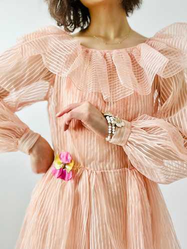 Vintage pink 1950s sheer organza dress - image 1