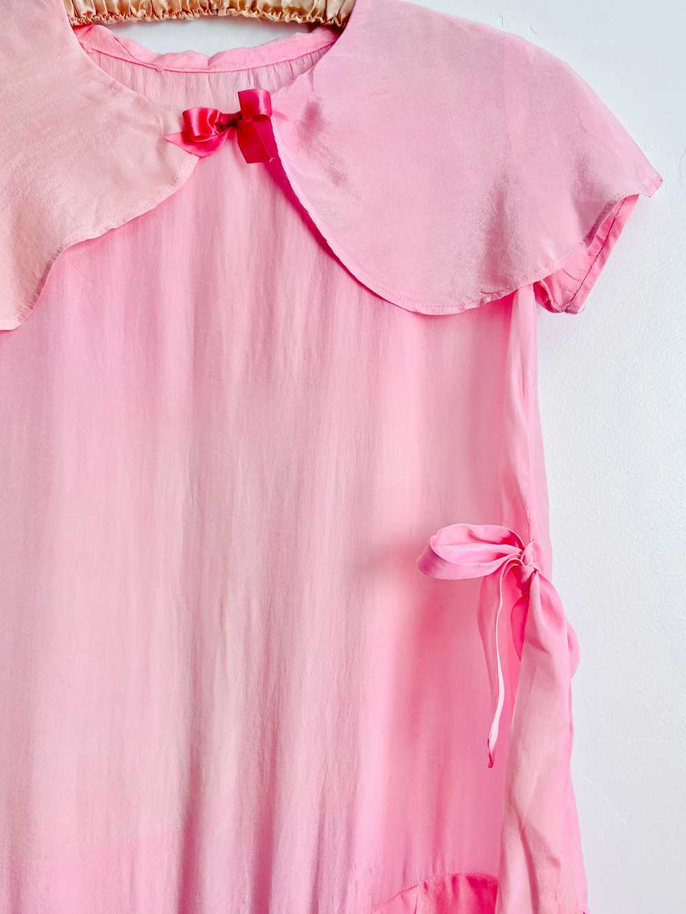 Vintage 1920s pink silk dress - image 4