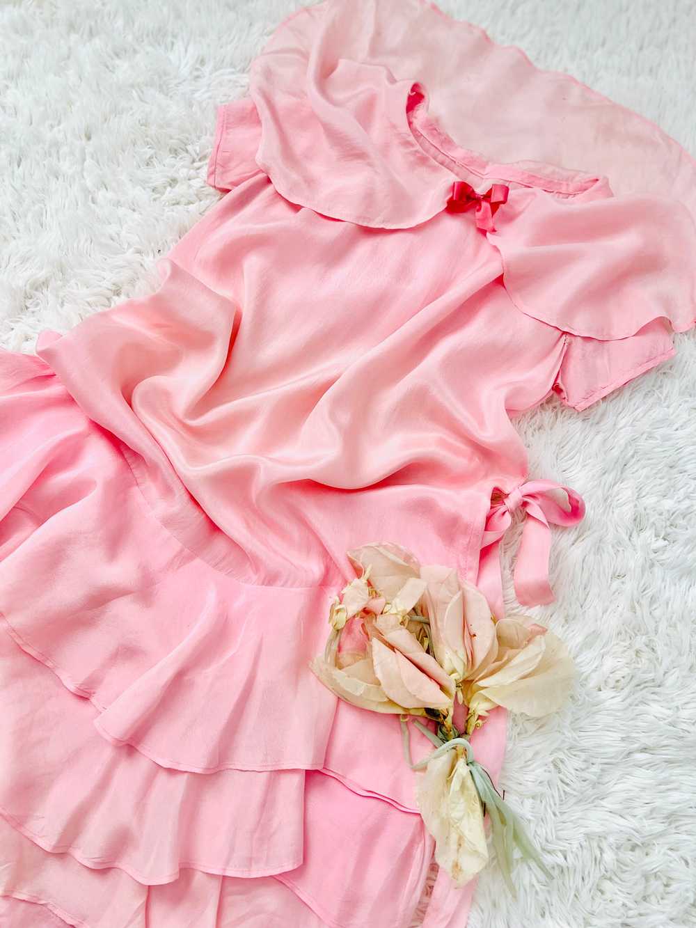 Vintage 1920s pink silk dress - image 7