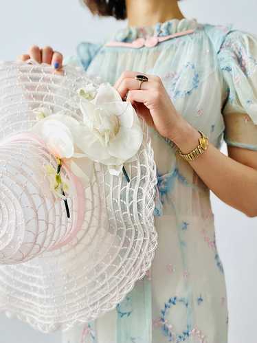 Vintage pastel pink millinery sun hat