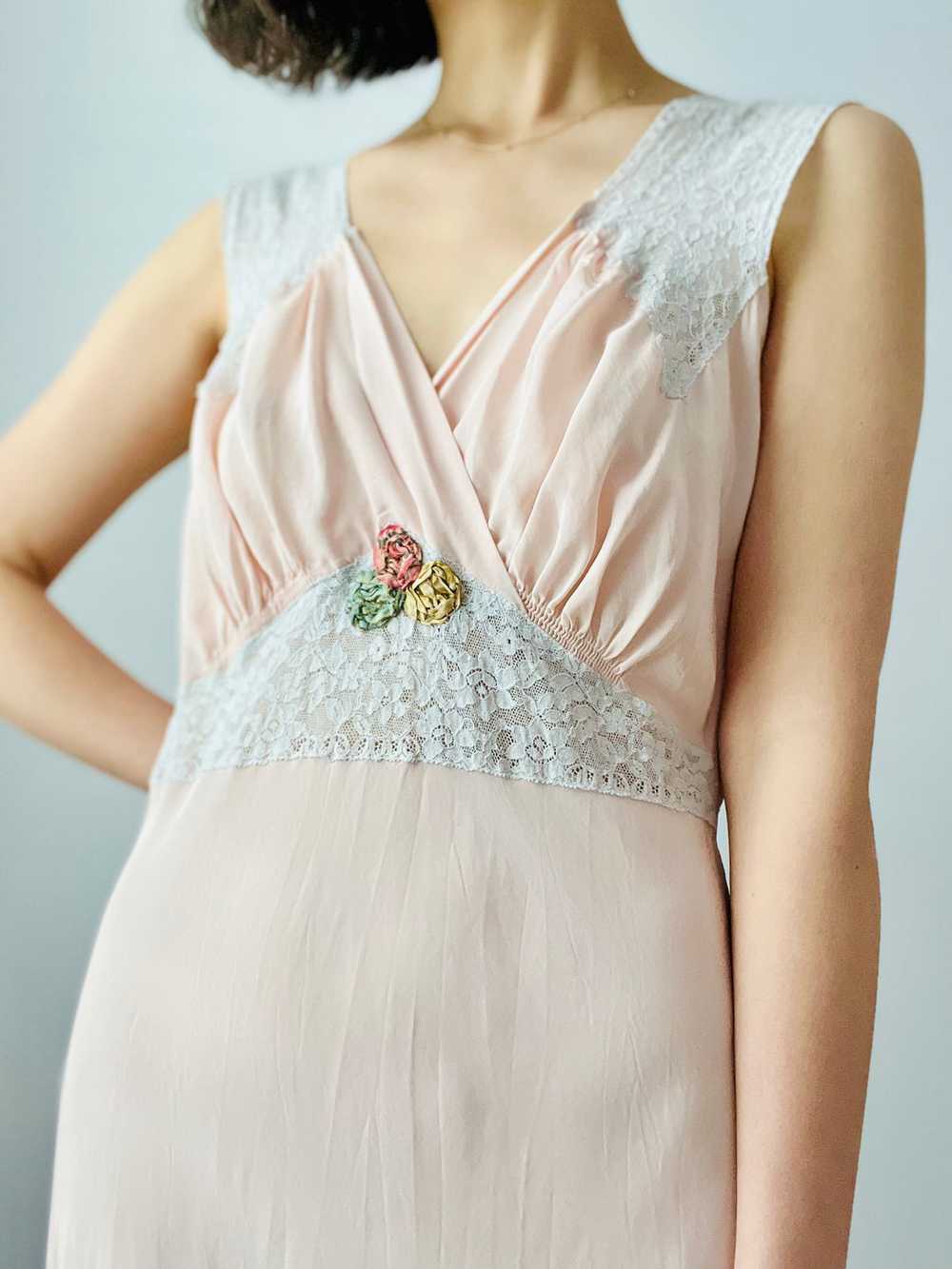 Vintage 1930s pink rayon lingerie dress - image 10