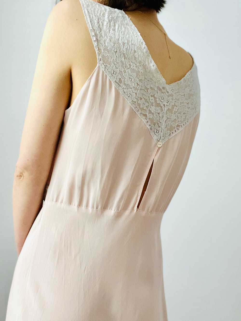 Vintage 1930s pink rayon lingerie dress - image 11