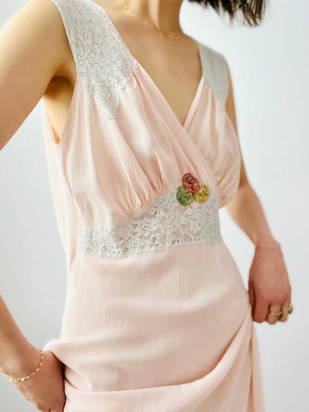 Vintage 1930s pink rayon lingerie dress - image 1