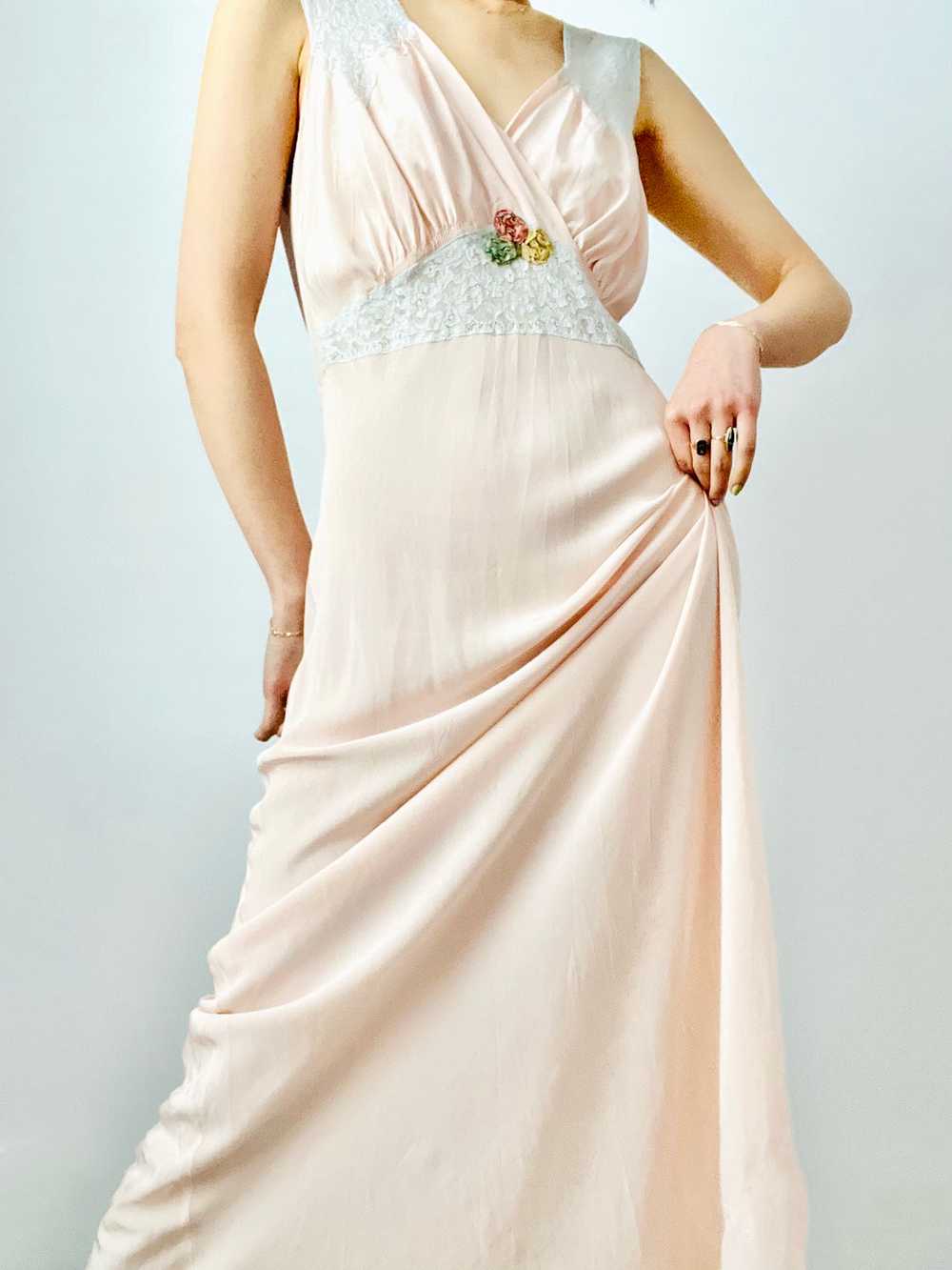 Vintage 1930s pink rayon lingerie dress - image 6