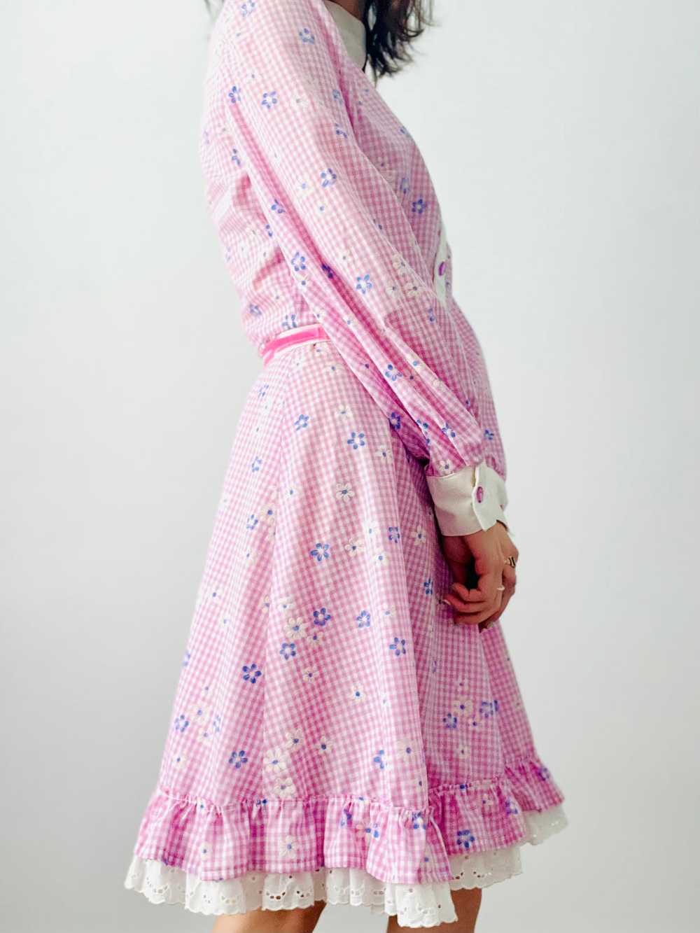 Vintage 1960s lilac gingham dress - image 5
