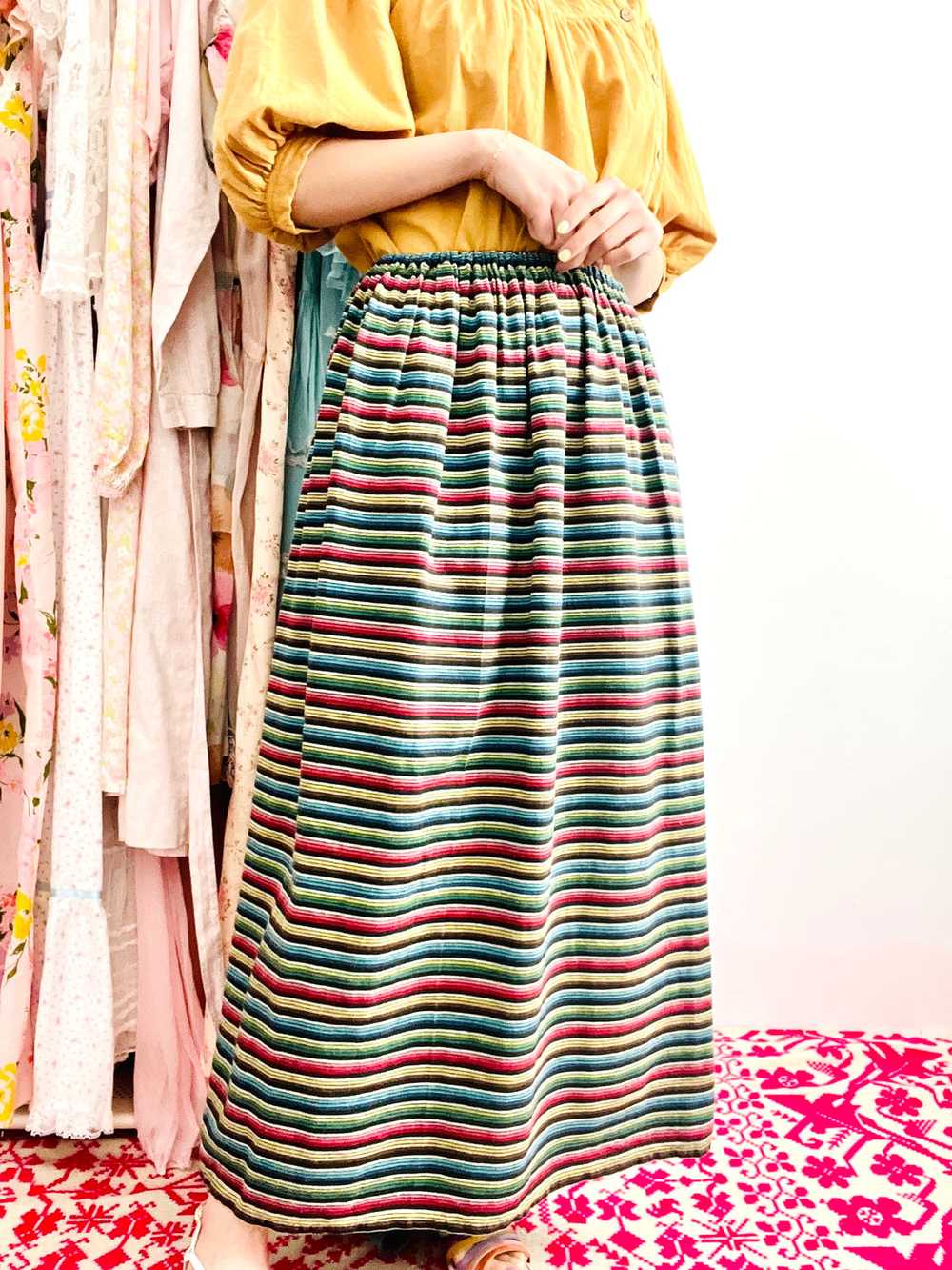 Vintage rainbow colors maxi skirt - image 1