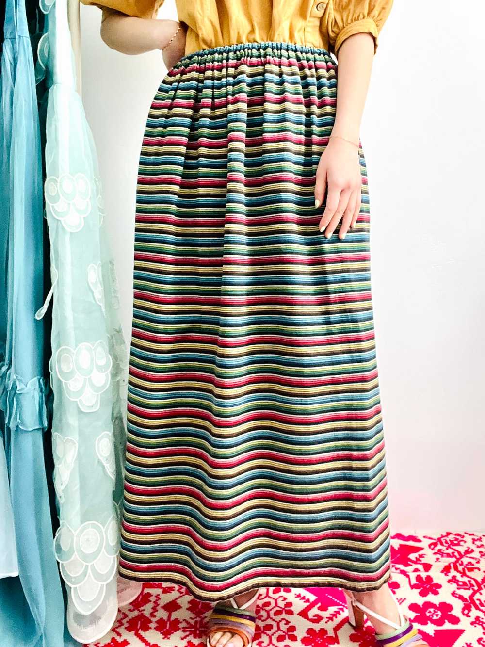 Vintage rainbow colors maxi skirt - image 2
