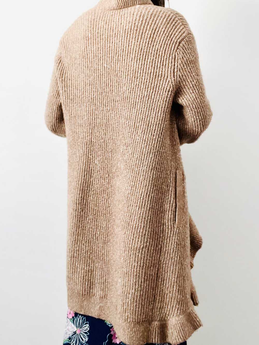 Mocha color ruffled duster sweater - image 6