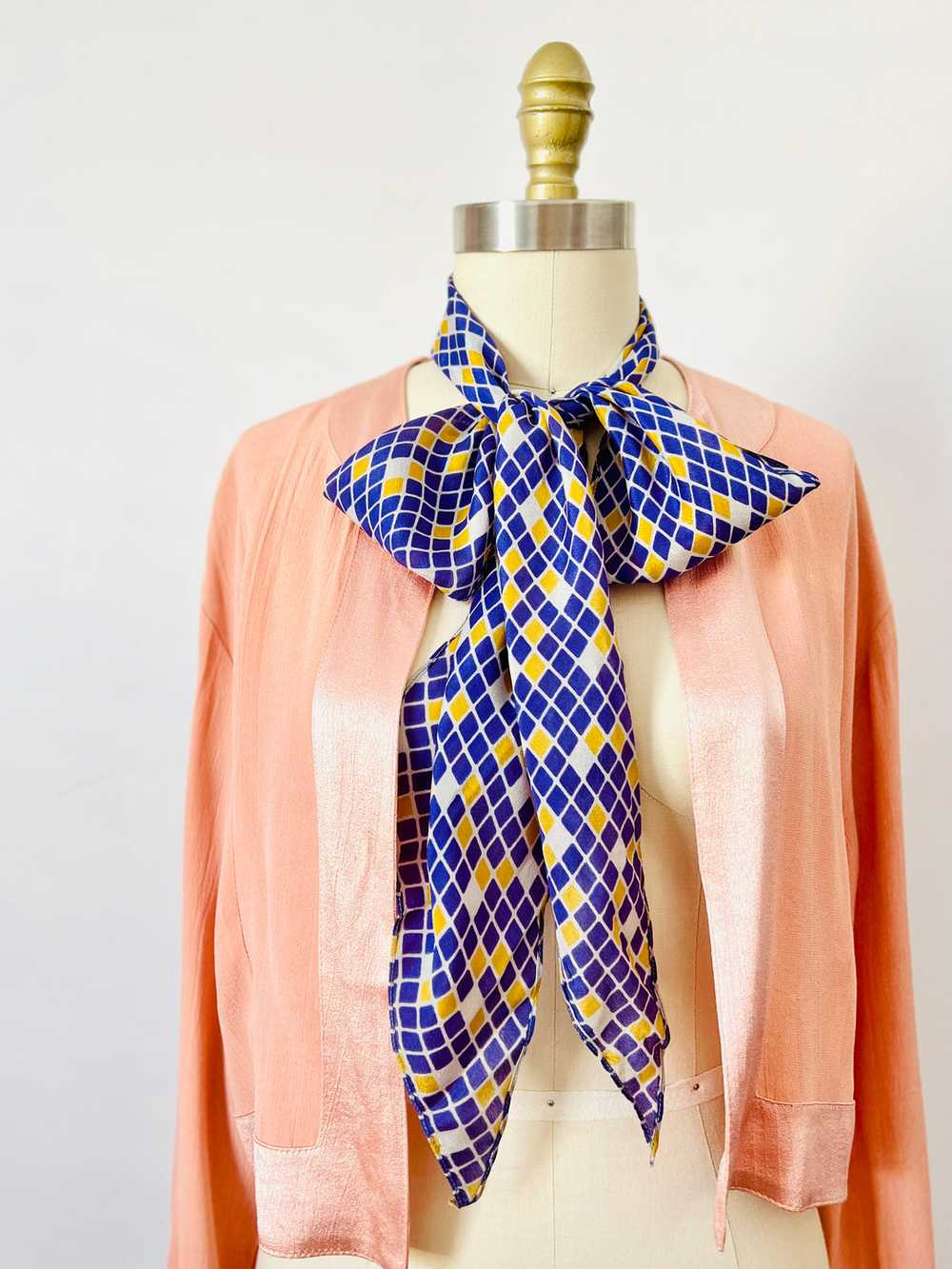 Vintage novelty print silk scarf - image 2