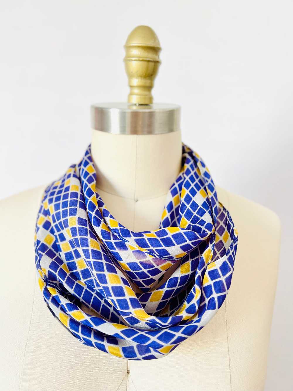 Vintage novelty print silk scarf - image 3