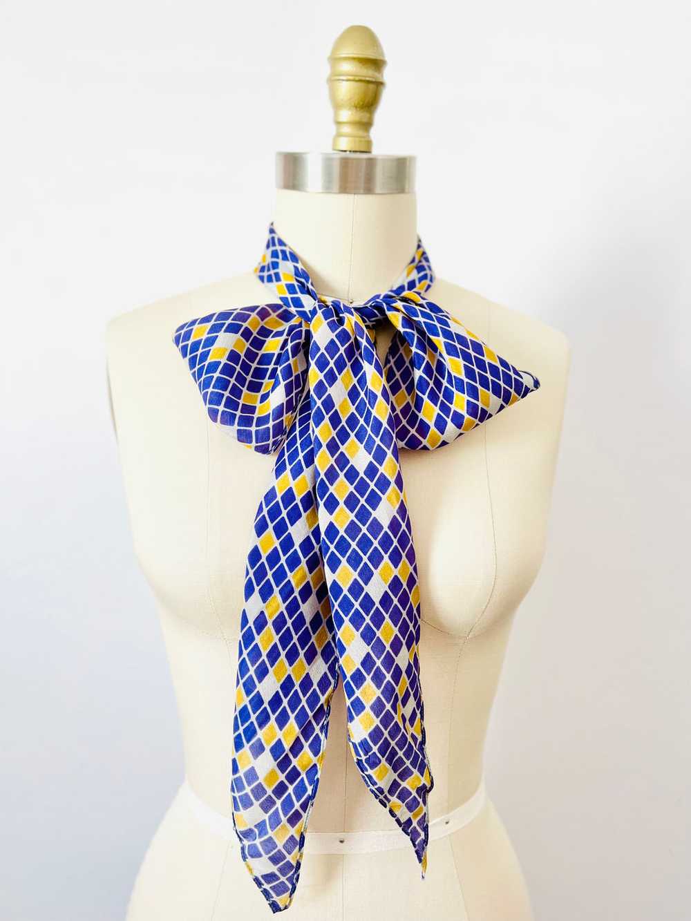 Vintage novelty print silk scarf - image 4
