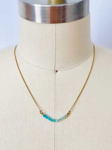 Handmade ombré blue beaded necklace