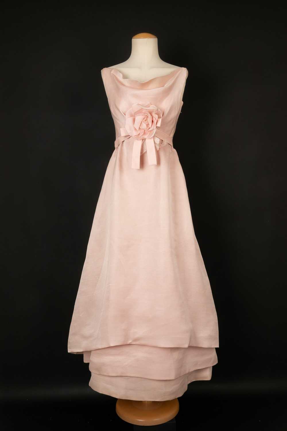 Jeanne Lanvin pink dress Haute Couture circa 1965 - image 1
