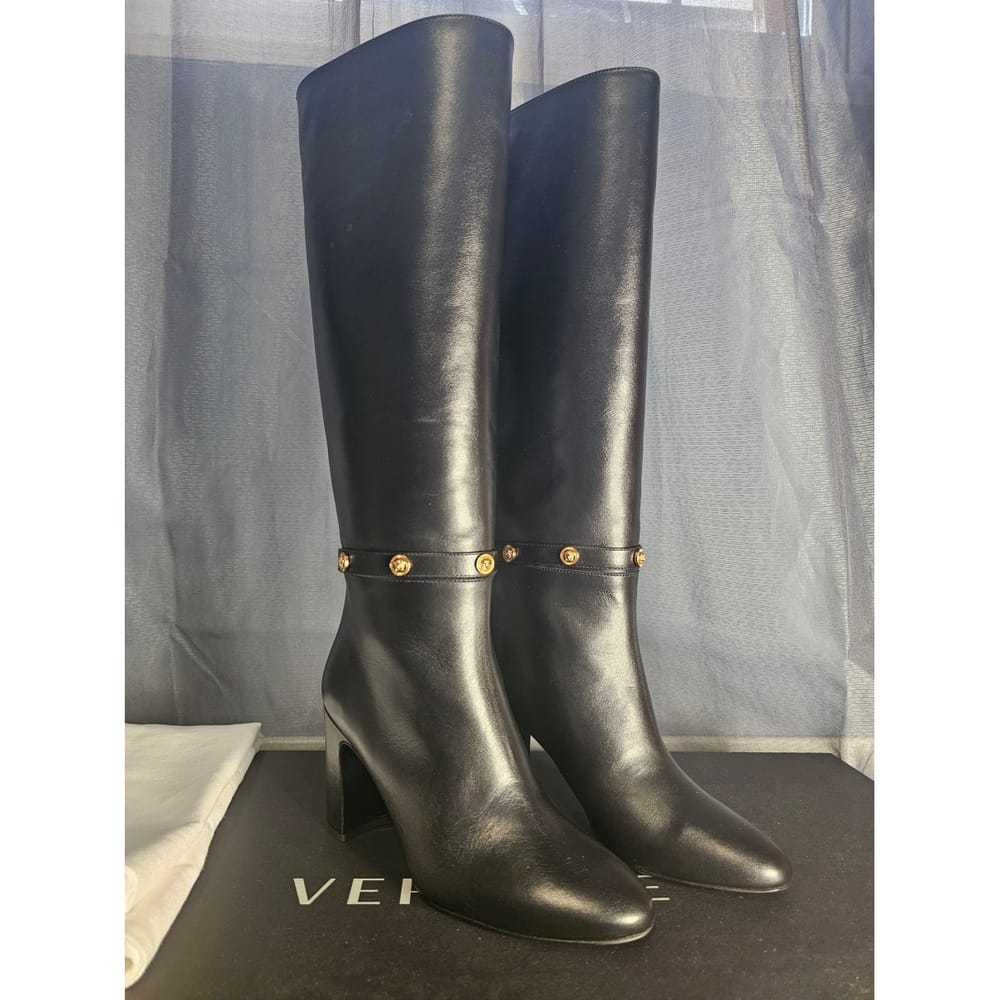 Versace Leather riding boots - image 2