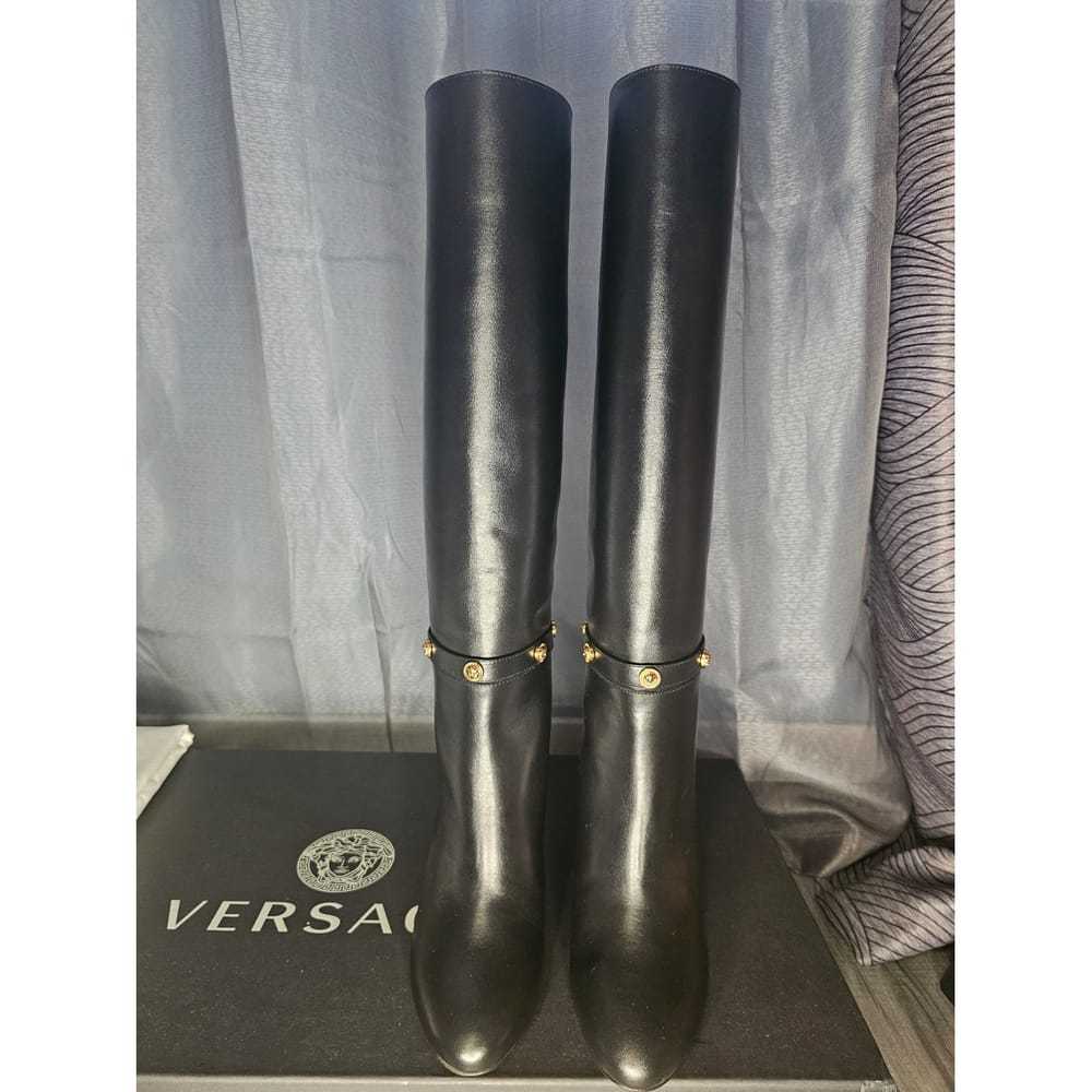 Versace Leather riding boots - image 3