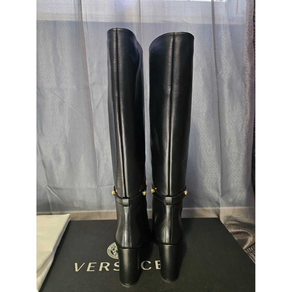 Versace Leather riding boots - image 4
