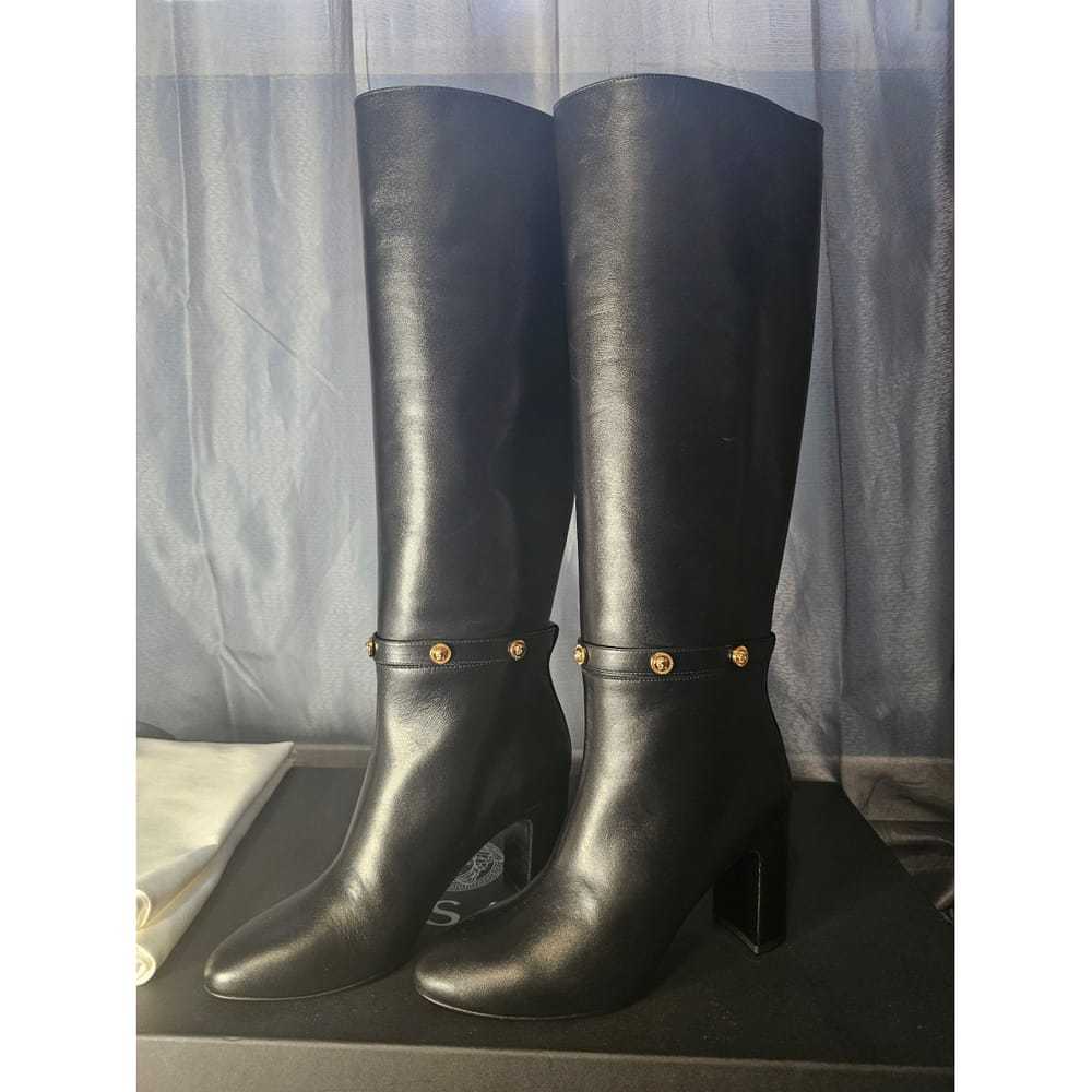 Versace Leather riding boots - image 5