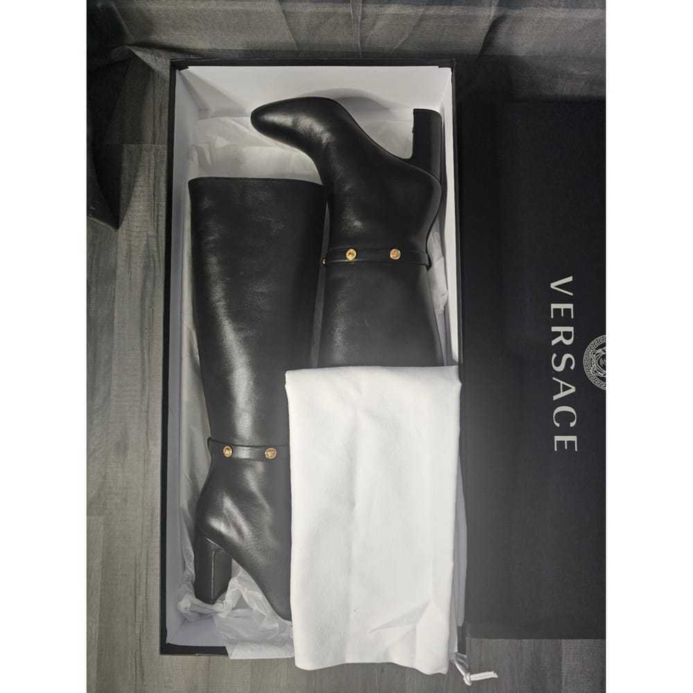 Versace Leather riding boots - image 7