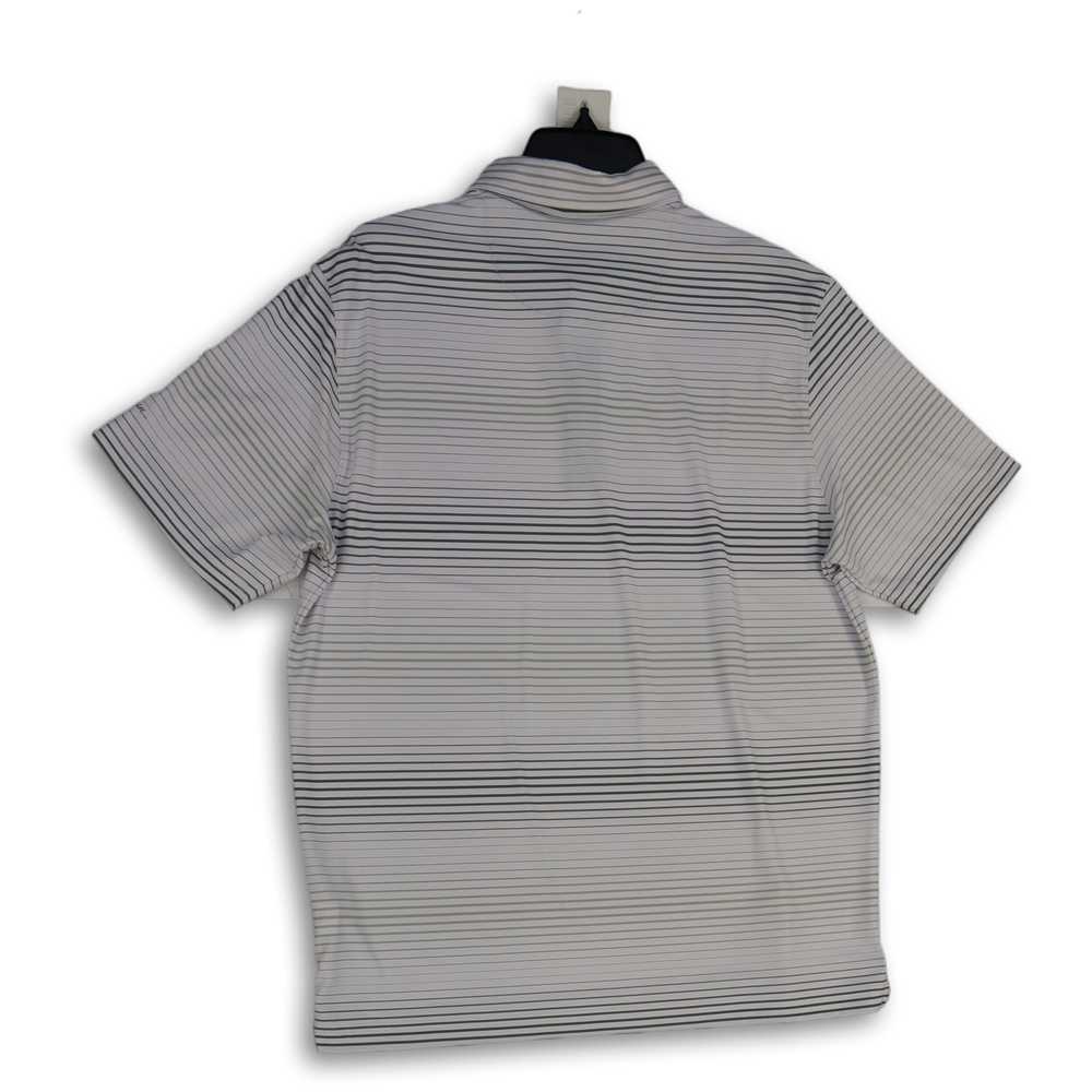 NWT Mens White Gray Striped Spread Collar Short S… - image 2