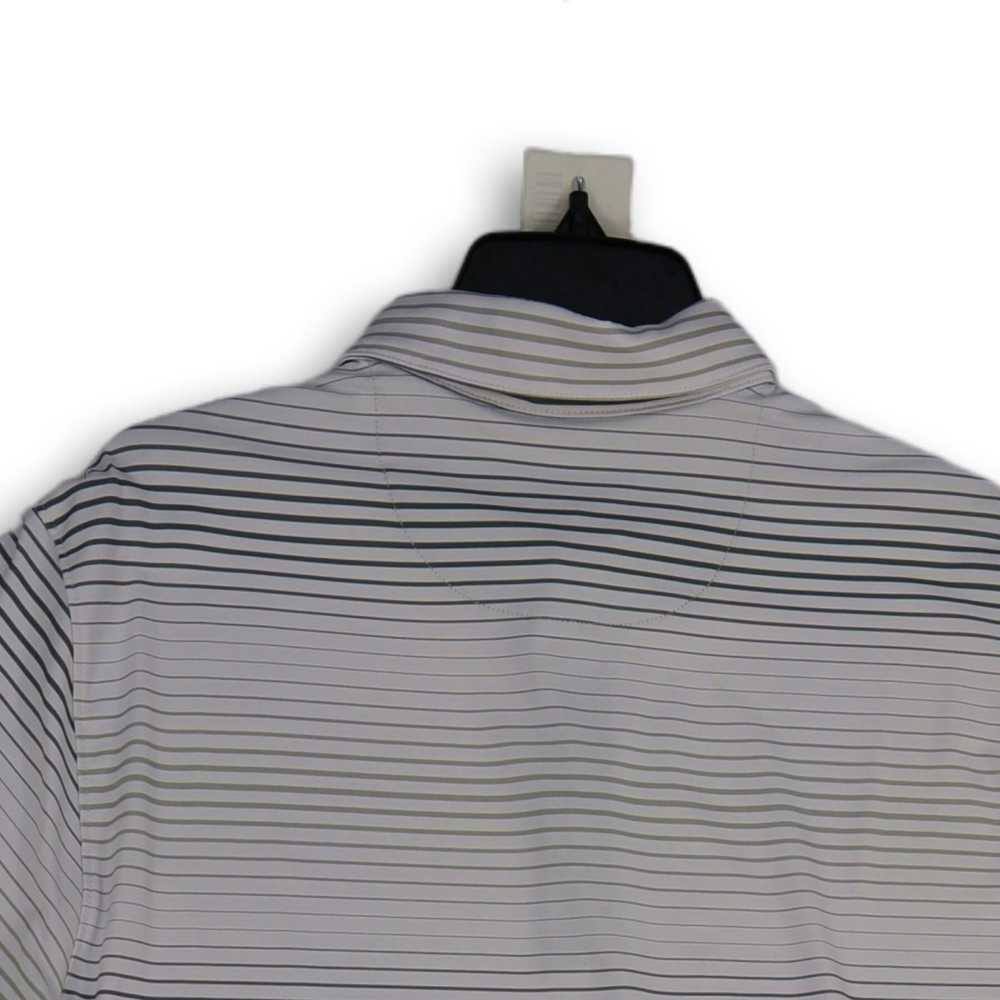 NWT Mens White Gray Striped Spread Collar Short S… - image 4